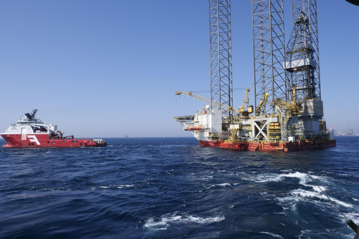 offshore oil platform night